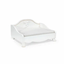 Anaiza Design Hondensofa Met Bladgoud - Hondenbank - 50.5x63x35 Cm Wit Goud