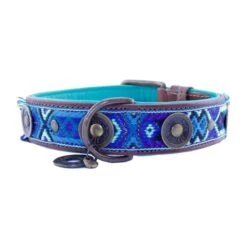 Dwam Halsband Boho Juan Blauw&Bruin - Hondenhalsband - 41-51x4.0 Cm