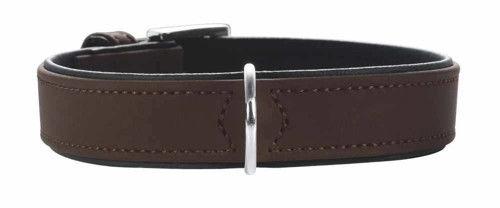 Hunter Halsband Voor Hond Softie Kunstleder Nubuck Look Bruin / Zwart 36-44 Cmx28 Mm 1 Hunter Halsband Voor Hond Softie Kunstleder Nubuck Look Bruin / Zwart 36-44 Cmx28 Mm